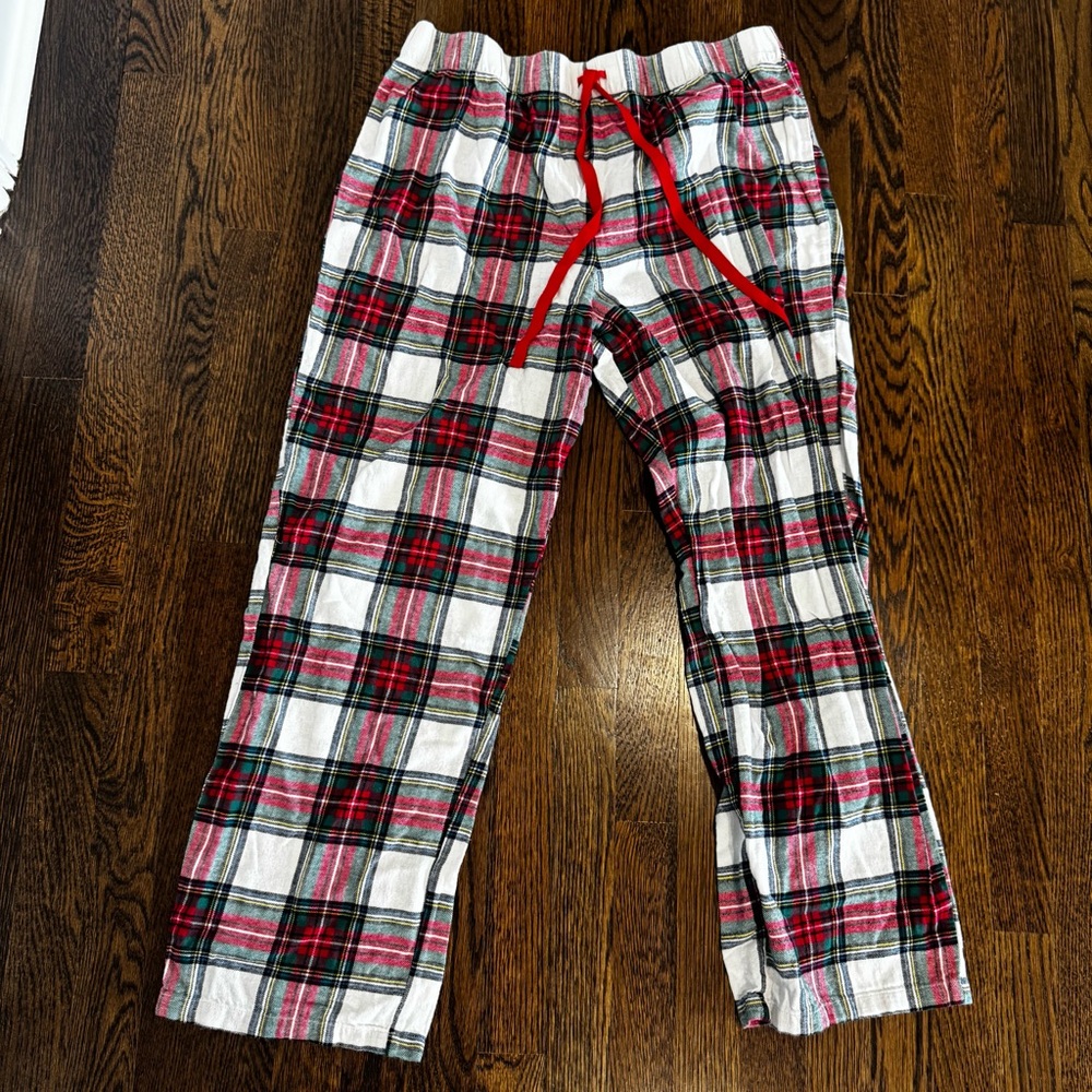 Sonoma Women's Festive Plaid Pajama Pants - Red, Black, White